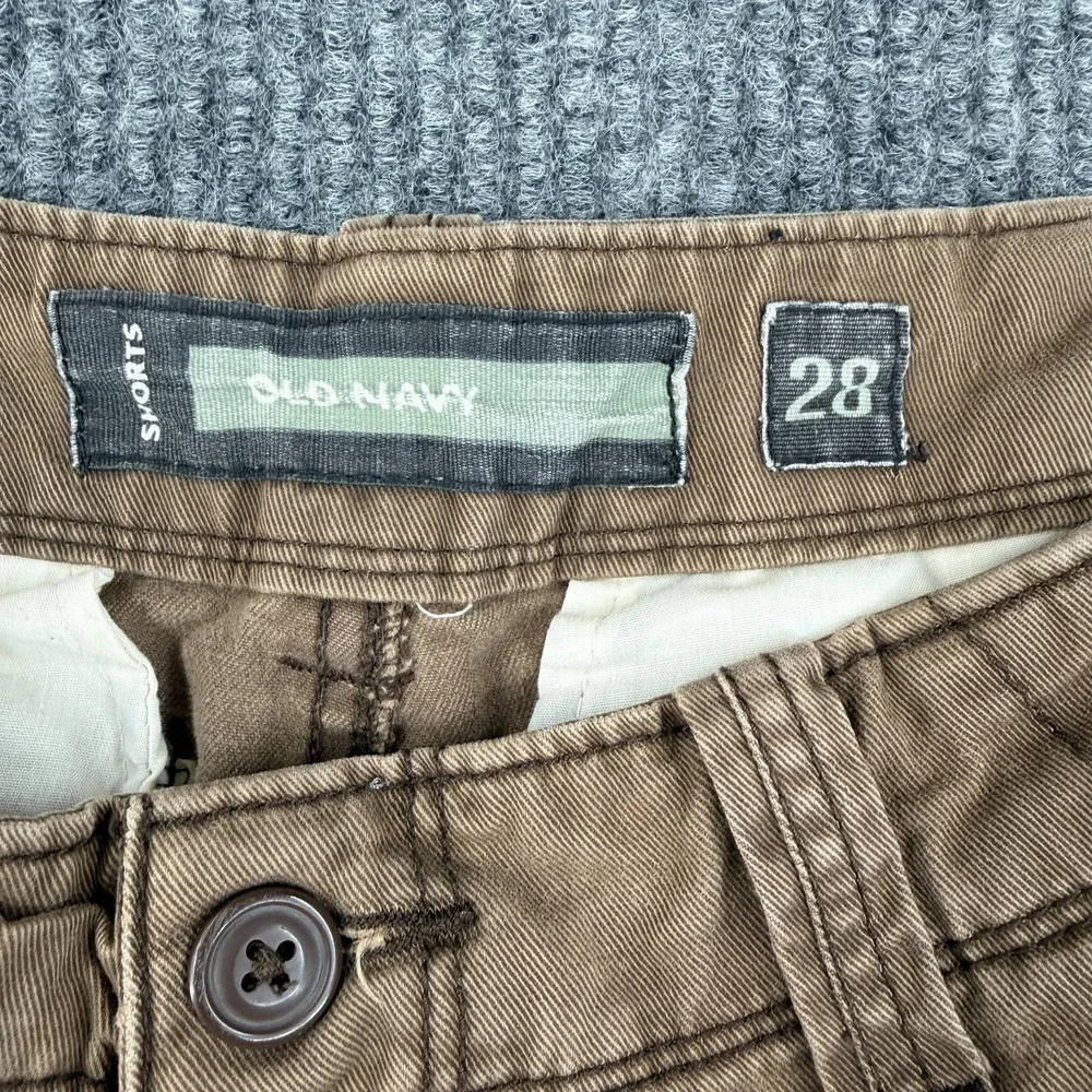 Vintage Old Navy Cargo Shorts Mens Size 28 Brown Military Heavyweight Canvas Y2K
